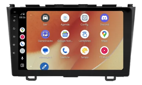 HONDA CRV 2008/2011 KIT STANDARD - CENTRAL MULTIMEDIA 9" ADAK ANDROID 4CORE + 4GB RAM + 64GB ROM