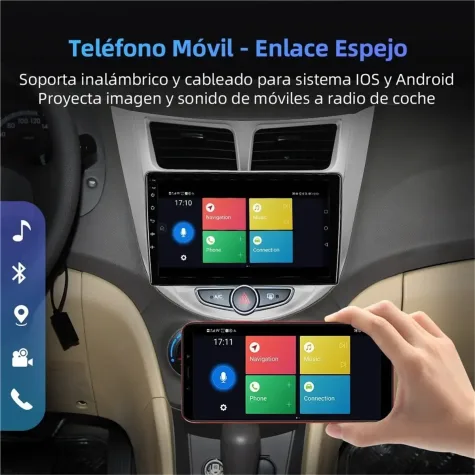 HYUNDAI ACCENT 2011/2016 KIT STANDARD - CENTRAL MULTIMEDIA 9" ADAK ANDROID 4CORE + 4GB RAM + 64GB ROM