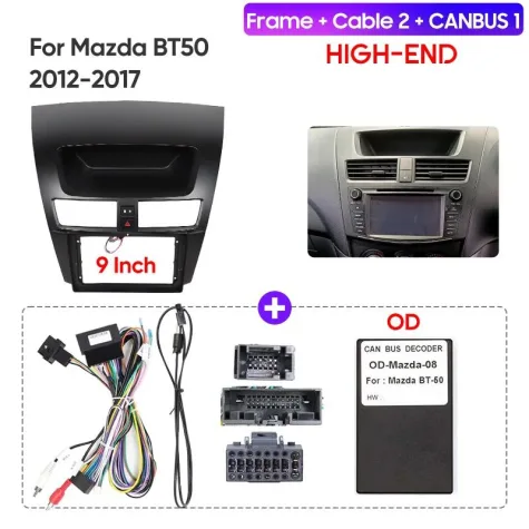 MAZDA BT50 KIT STANDARD - CENTRAL MULTIMEDIA 9" ADAK ANDROID 4CORE + 4GB RAM + 64GB ROM