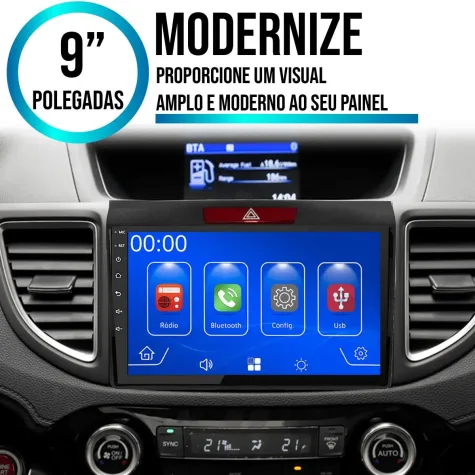 HONDA CRV 2012/2016 KIT STANDARD - CENTRAL MULTIMIDIA 9" ADAK ANDROID 4CORE + 4GB RAM + 64GB ROM