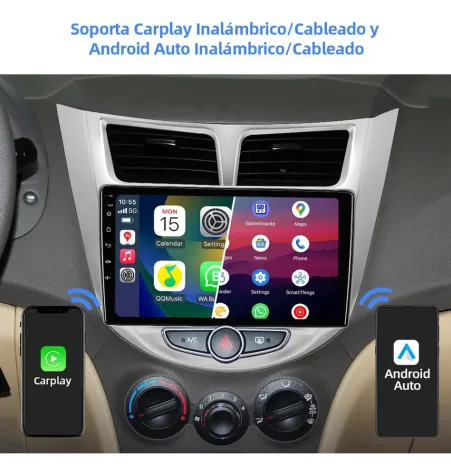 HYUNDAI ACCENT 2011/2016 KIT STANDARD - CENTRAL MULTIMEDIA 9" ADAK ANDROID 4CORE + 4GB RAM + 64GB ROM
