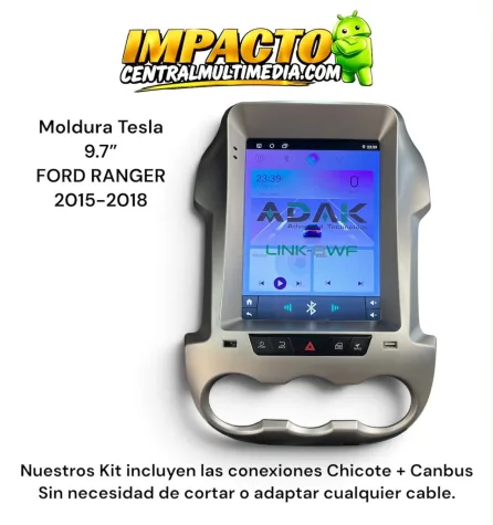 FORD RANGER 2014/2018 KIT PREMIUM | CENTRAL MULTIMEDIA 9.7" TESLA ADAK 8CORE + 4GB  64GB