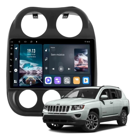 JEEP COMPASS 2010/16 KIT PREMIUM - CENTRAL MULTIMEDIA 10.1" ADAK ANDROID 8CORE + 4GB RAM + 64GB ROM