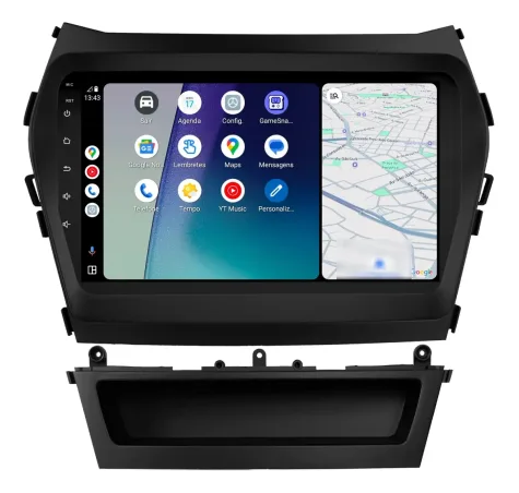 HYUNDAI SANTA FE 2014/2019 KIT STANDARD - CENTRAL MULTIMEDIA 9" ADAK  ANDROID 4CORE + 4GB RAM + 64GB ROM