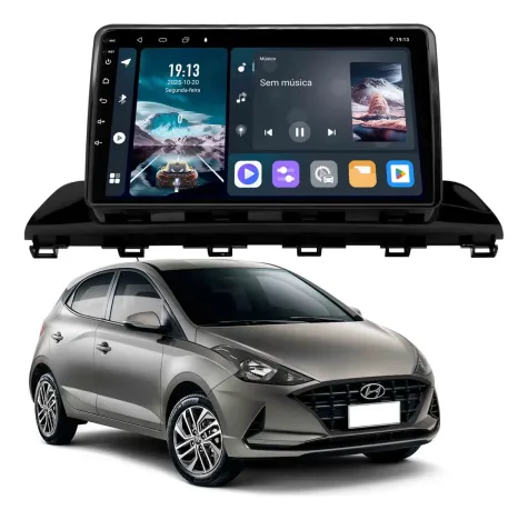 HYUNDAI HB20 2020/2025 KIT STANDARD - CENTRAL MULTIMEDIA 9" ADAK  ANDROID 4CORE + 4GB RAM + 64GB ROM